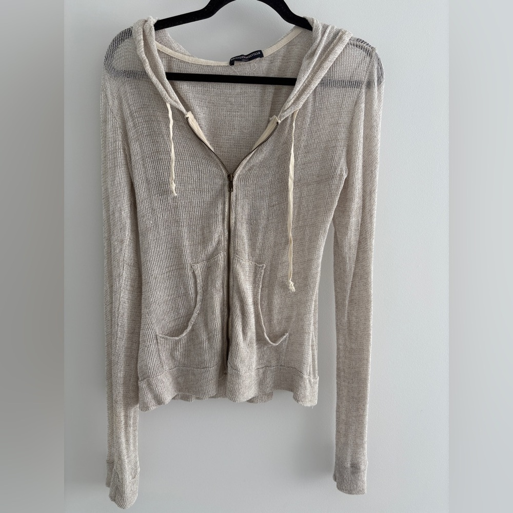 Brandy Melville Knit Zip Up Hoodie